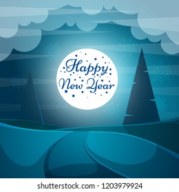 Cartoon Paper Happy New Year. Merry Christmas. Vector Eps 10