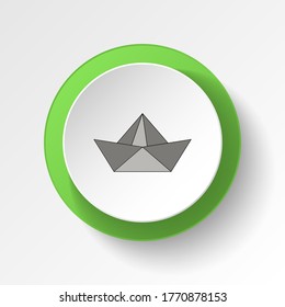 cartoon paper ship origami toy colored button icon. Signs and symbols can be used for web, logo, mobile app, UI, UX