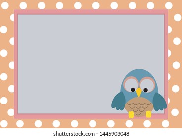 Cartoon paper template of an owl. 