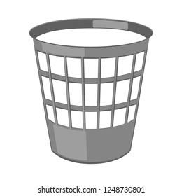 Cartoon paper trash can. Kitchen garbage container.. Waste disposal themed vector illustration for icon, logo, stamp, label, emblem, certificate, leaflet, brochure or banner decoration