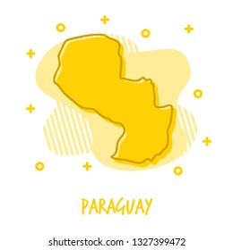 Cartoon Paraguay Map