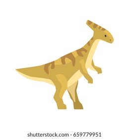 Cartoon parazavrolofus character, Jurassic period animal vector Illustration