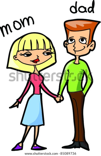 Cartoon Parents Mom Dad Stock Vector (Royalty Free) 85089736 | Shutterstock