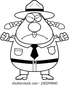 A cartoon park ranger with an angry expression.