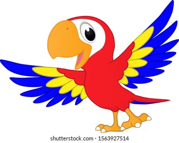 cartoon parrot happy 