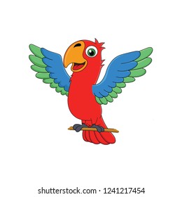 cartoon parrot with happy face