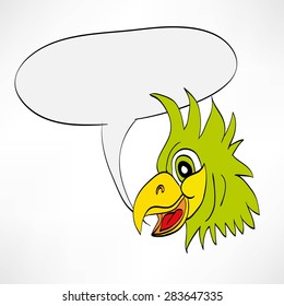 Cartoon parrot on a white background