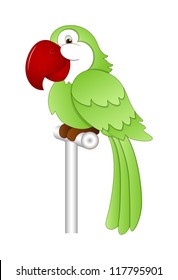 Cartoon Parrot Vector Illustration