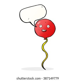 cartoon party balloon with speech bubble