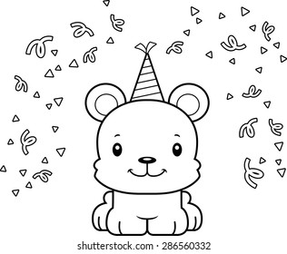 A cartoon party bear smiling.