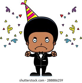 A cartoon party boy looking angry.