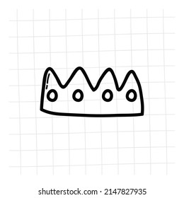 cartoon party crown. hand drawn crown. vector illustration. eps 10