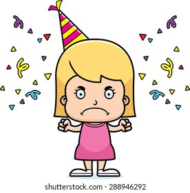 A cartoon party girl looking angry.