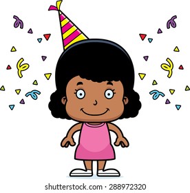 Cartoon Party Girl Smiling Stock Vector (Royalty Free) 288972320 ...