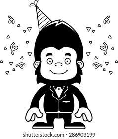 A cartoon party gorilla smiling.