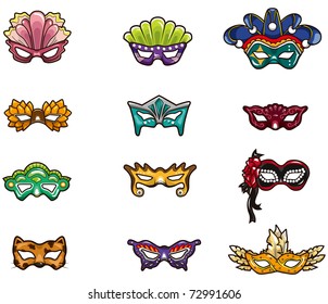 cartoon party mask icon