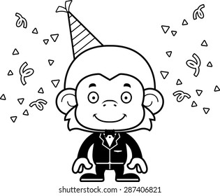 A cartoon party monkey smiling.