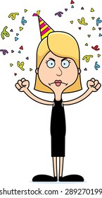 A cartoon party woman looking angry.