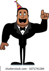 A cartoon partygoer with an idea.