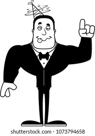 A cartoon partygoer looking drunk.