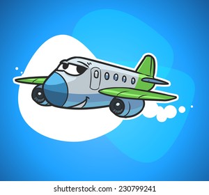 Cartoon Passenger Plane