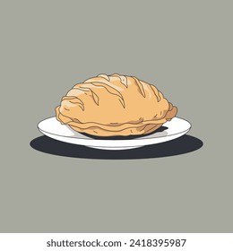 Cartoon pasty. food Vector illustration.