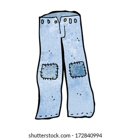 Cartoon Patched Old Jeans Stock Vector (Royalty Free) 172840994 ...