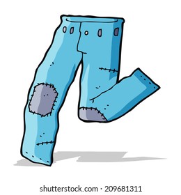 cartoon patched old jeans