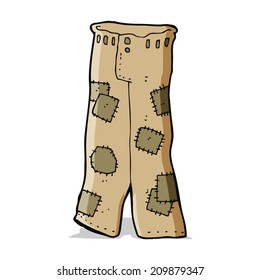 cartoon patched old pants