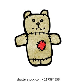 cartoon patched teddy bear