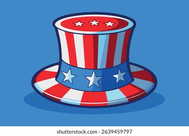 Cartoon Patriotic Hat Illustration for American Independence Day