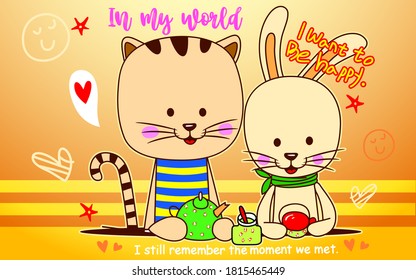 Cartoon Pattern Background Illustration Vector Graphic Design T-shirt eps 10