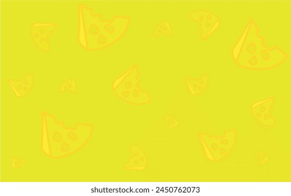 Cartoon pattern of cheese and mice. Pattern for children. Illustration with mice and a slice of cheese for printing on fabric, paper, bed linen, pajamas, stationery, wallpaper, notepads, dishes.