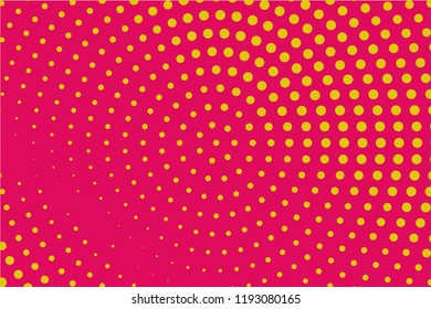 Cartoon pattern with circles, dots Halftone dotted background. Pop art style. Design element, border for web banners, cards, wallpapers.  Colorful. Vector illustration