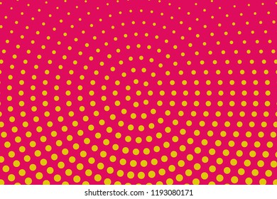 Cartoon pattern with circles, dots Halftone dotted background. Pop art style. Design element, border for web banners, cards, wallpapers.  Colorful. Vector illustration