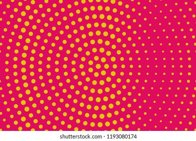 Cartoon pattern with circles, dots Halftone dotted background. Pop art style. Design element, border for web banners, cards, wallpapers.  Colorful. Vector illustration