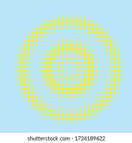 Cartoon pattern with circles, dots Halftone dotted background. Pop art style. Design element, border  for web banners, cards, wallpapers. Colorful.  Vector illustration