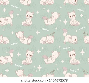 cartoon pattern with cute kittens for baby