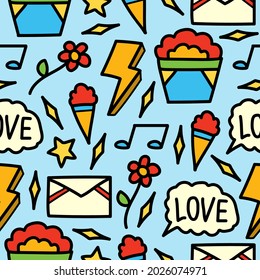 cartoon pattern designs illustration, for clothing, wallpapers, backgrounds, posters, books, banners and more