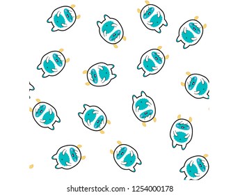Cartoon pattern with funny smiling yeti