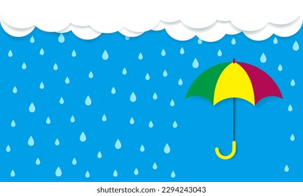 Cartoon pattern on rainy day, vector illustration
