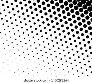 Cartoon pattern with small and big circles, dots Halftone dotted background. Pop art style. Design element, border  for web banners, cards, wallpapers.  Vector illustration