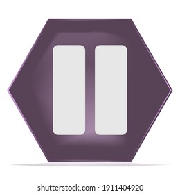 Cartoon Pause Button Game GUI Hexagon