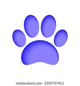 Cartoon paw for frame print design. Modern art design. Vector illustration isolated