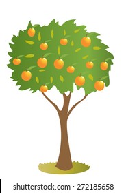 A cartoon peach tree