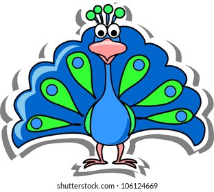 Cartoon peacock