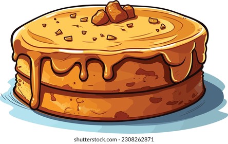 Cartoon Peanut butter cake tshirt design, Vector, illustration