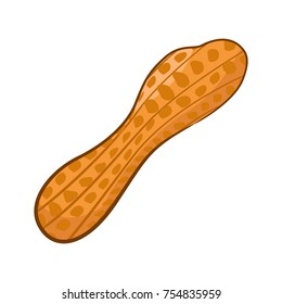 Cartoon peanut isolated on white background