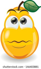 Cartoon pear with emotion 