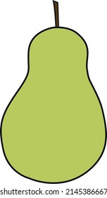 Cartoon pear fruit vector illustration. Fruits signs and symbols.